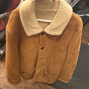 Officine Generale Tan Shearling Jacket worn in vogue runway 2020(NEVER WORN)